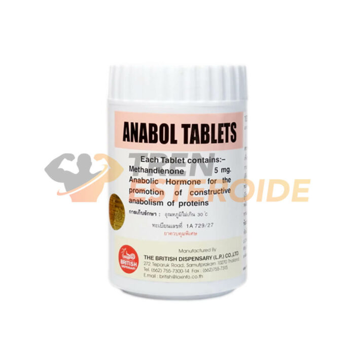 Anabol British Dispensary Metandienona 5 mg (1000 tab)